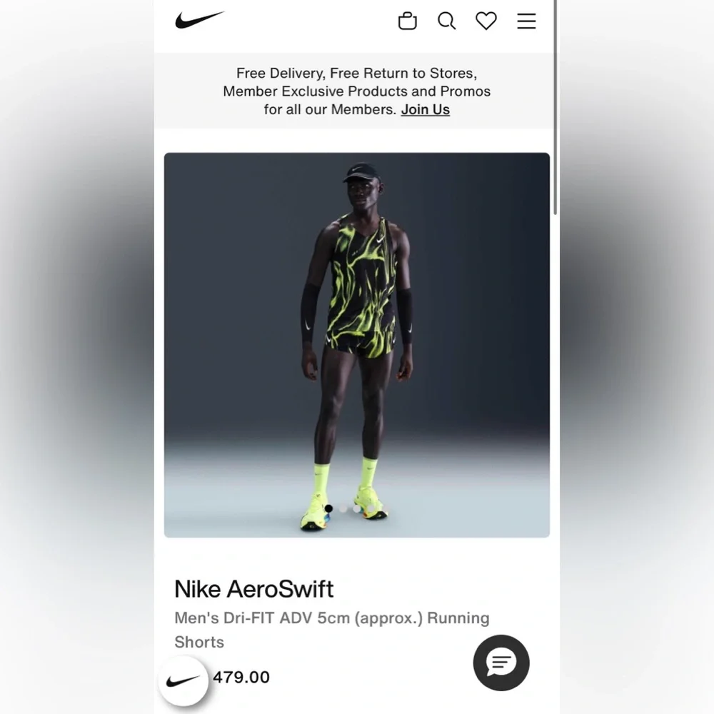 Nike Men’s Neon Yellow & Black Running Briefs - Athletic Support